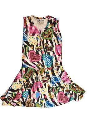 Dori Creations Girls rainbow heart sleeveless dress size 7 like new